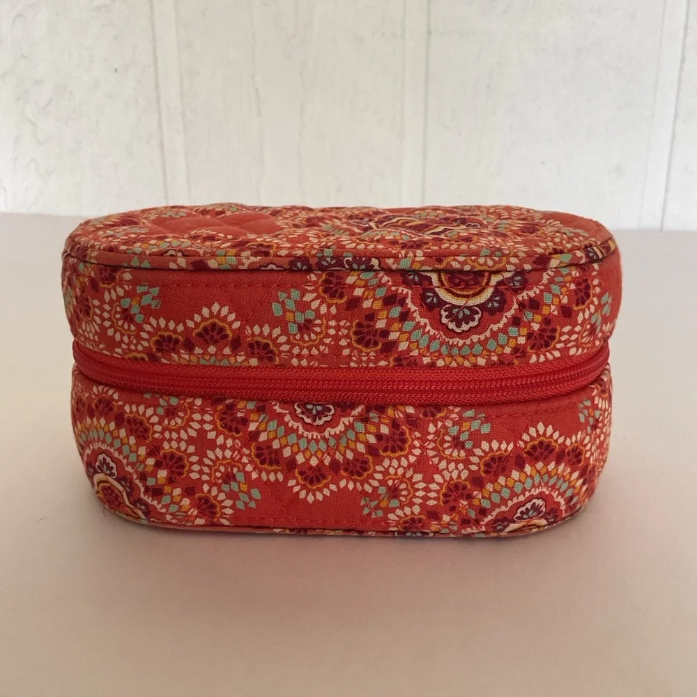 Retired Vera Bradley Coral Travel Jewelry box Case